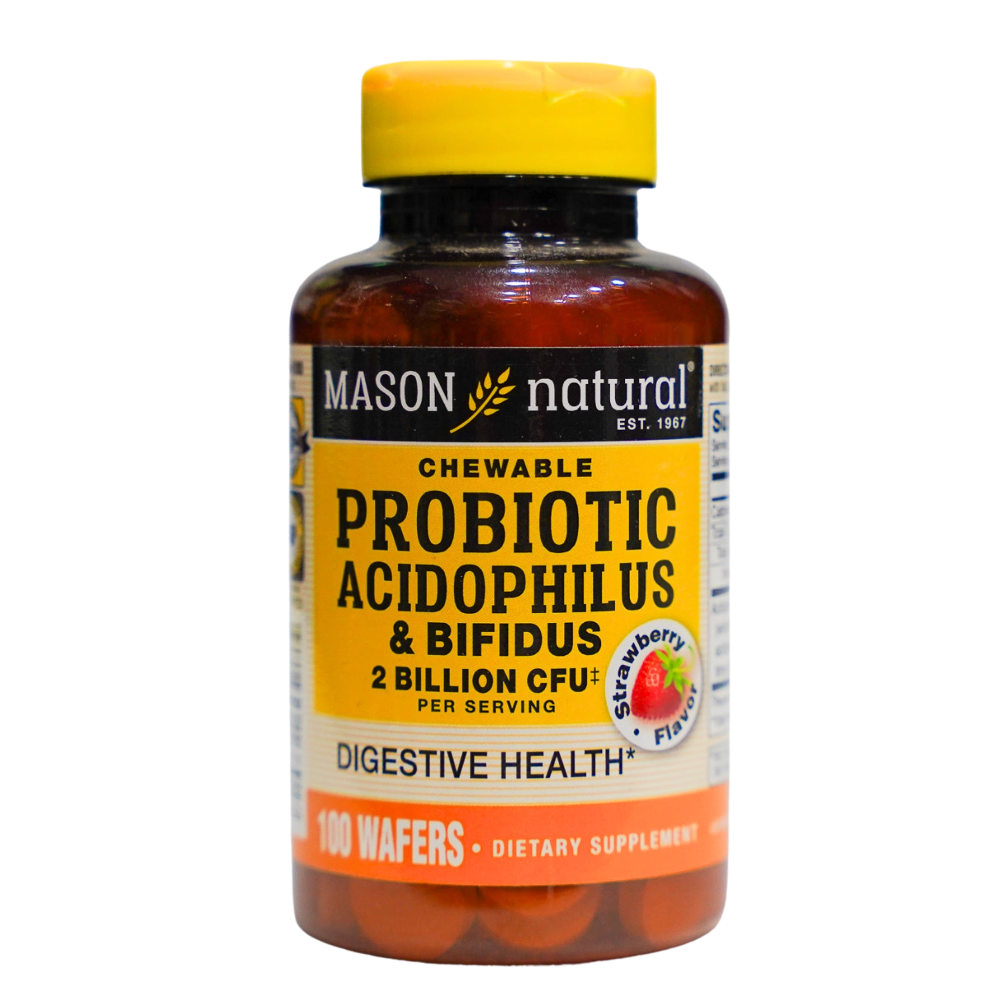 Probiotique Acidophilus avec Bifidus – 100 gaufrettes – Mason Natural