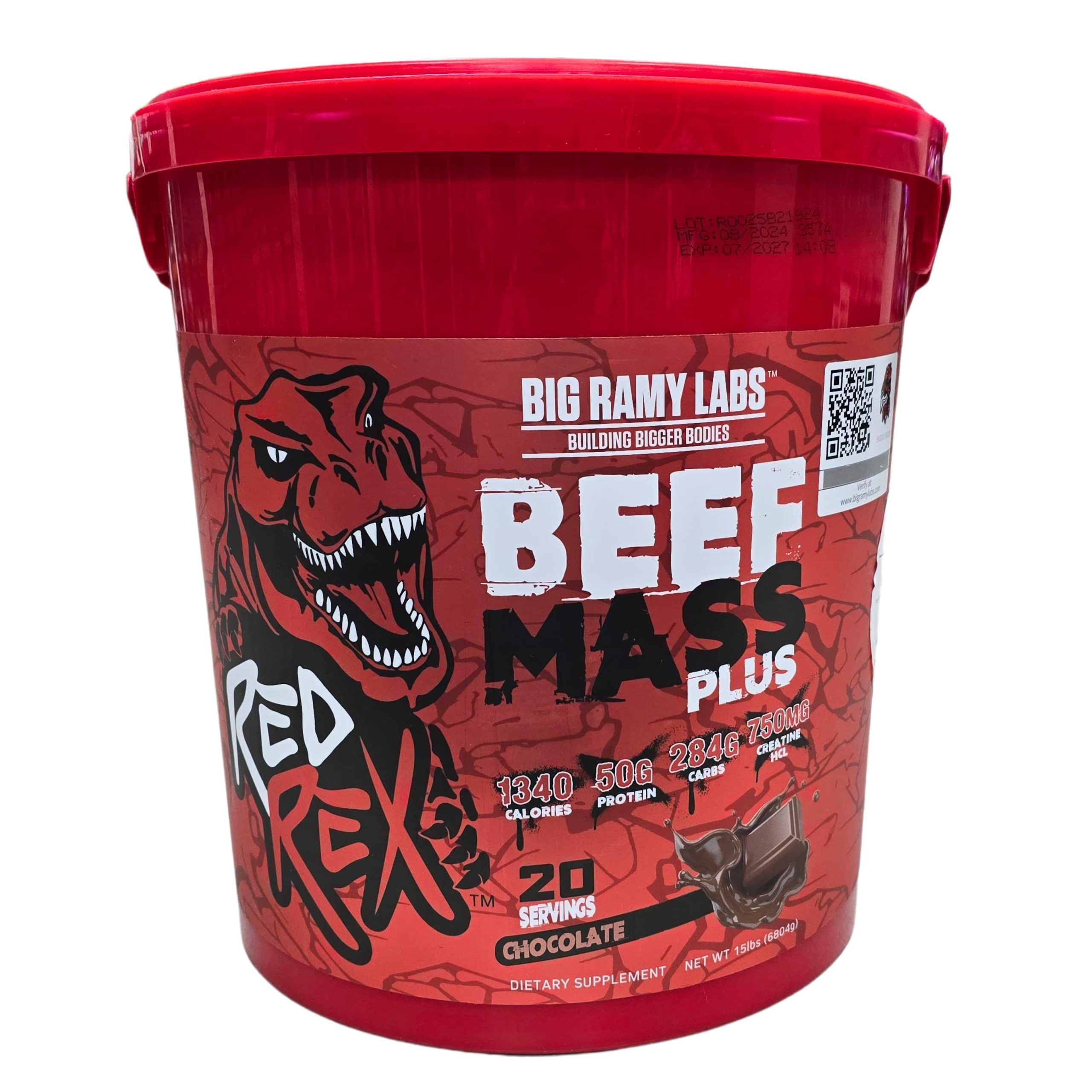 Beef Mass Gainer Plus Red Rex Proteine de Bœuf 6804g (20 Servings)